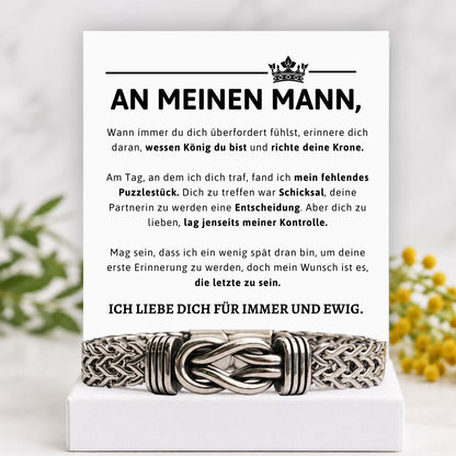 Für meinen Mann – Deluxe Infinity Armband aus Edelstahl