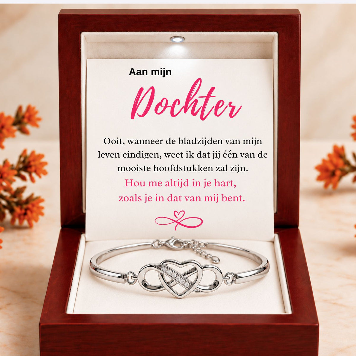 Für meine Tochter – Infinity Armband „Die schönsten Kapitel“