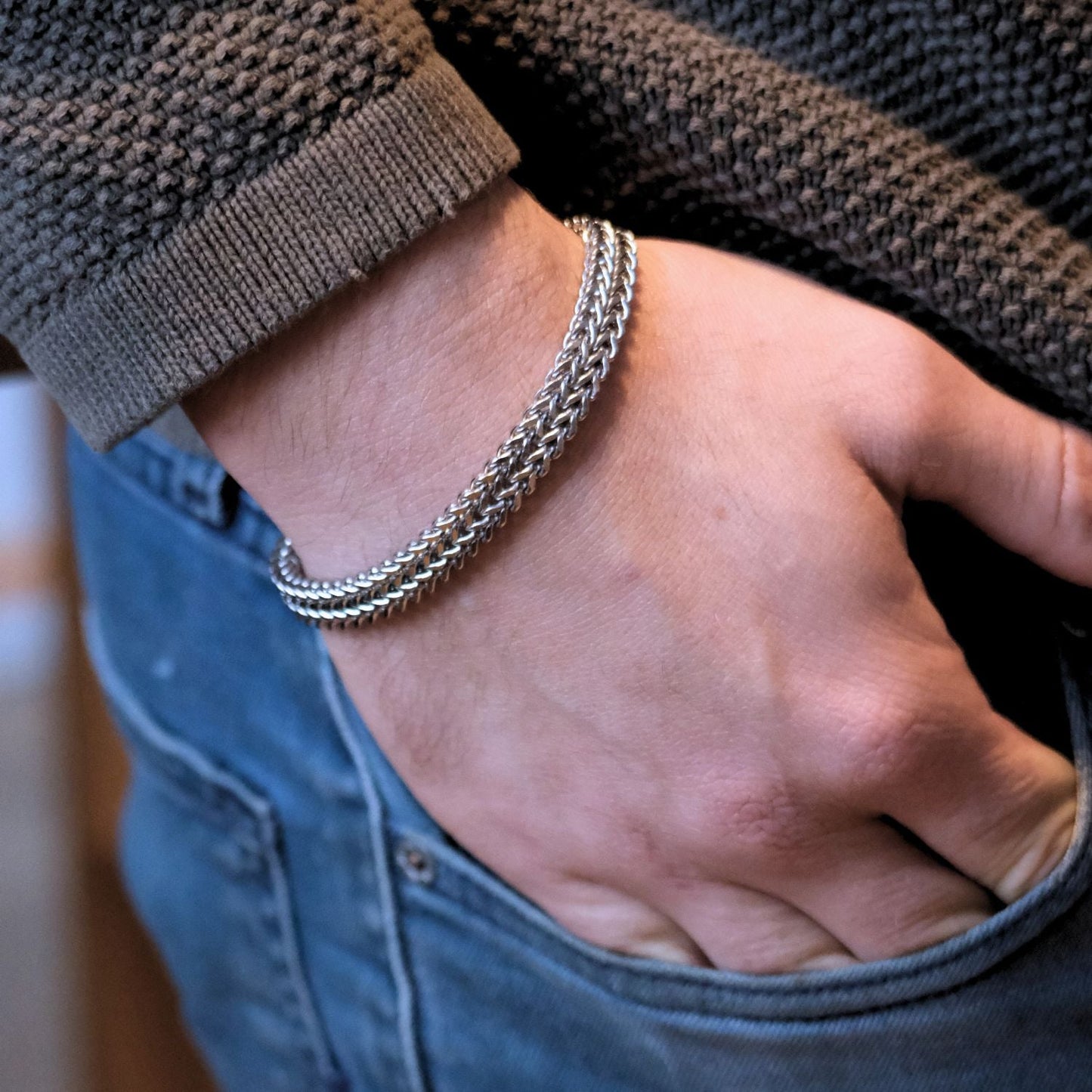 Für meinen Enkel – Deluxe Armband aus Edelstahl - B17-T50