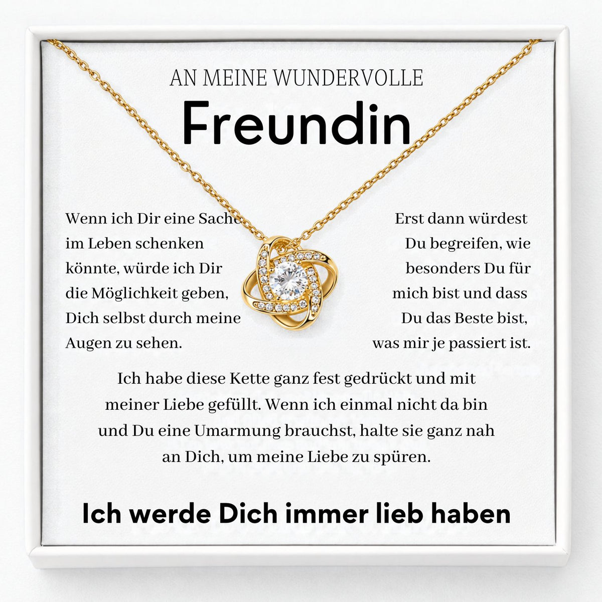 Für meine wunderschöne Freundin – Liebesknoten Halskette