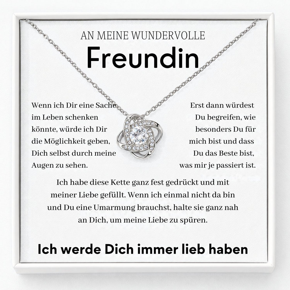 Für meine wunderschöne Freundin – Liebesknoten Halskette