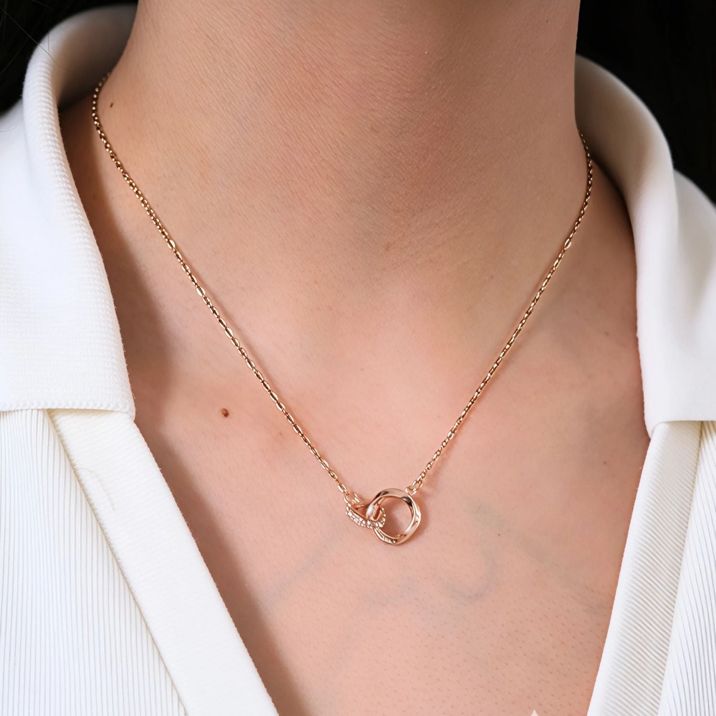 Mutter & Tochter Halskette-Immer verbundene Halskette - Rose Gold-L18-T177