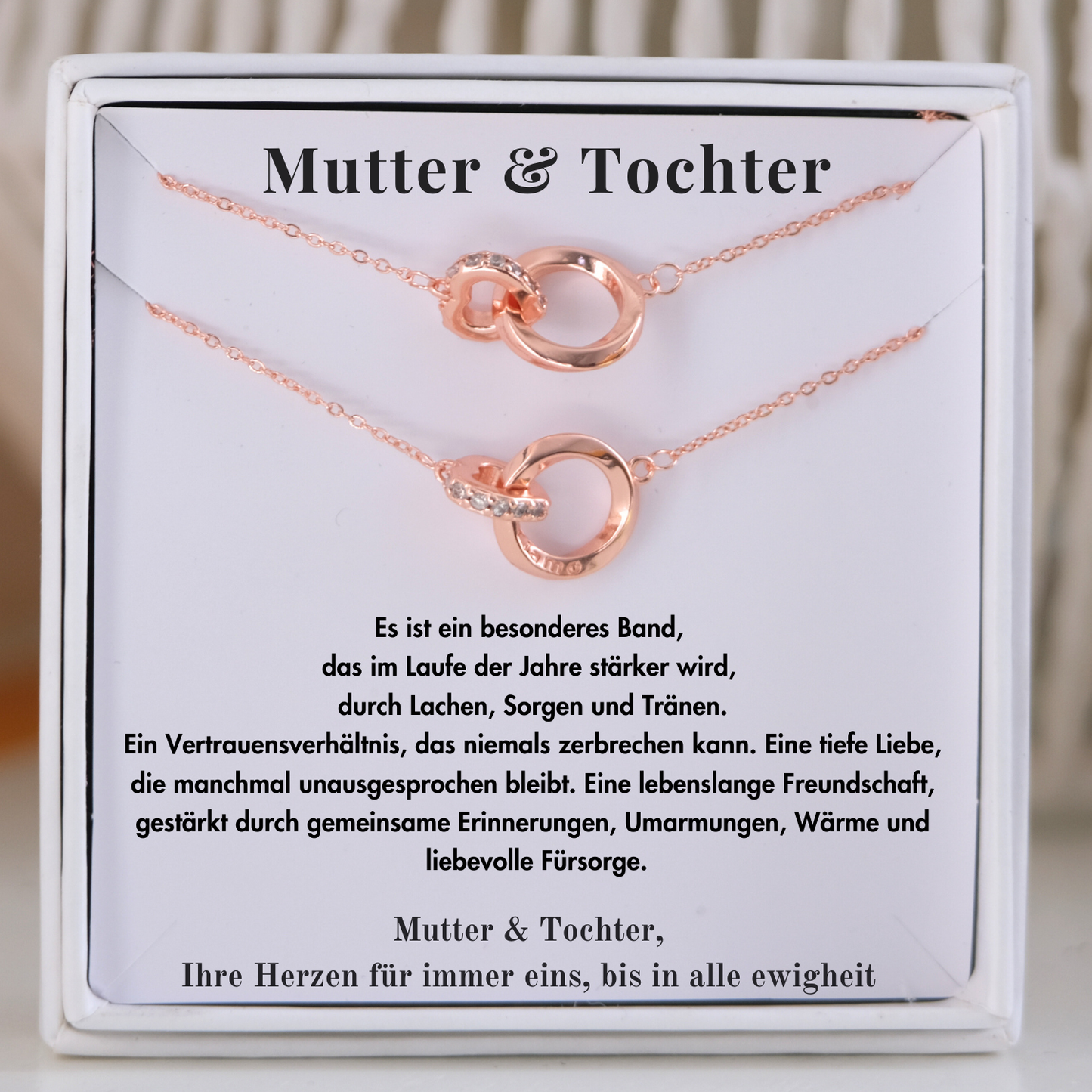 Mutter & Tochter Halskette-Immer verbundene Halskette - Rose Gold-L18-T177