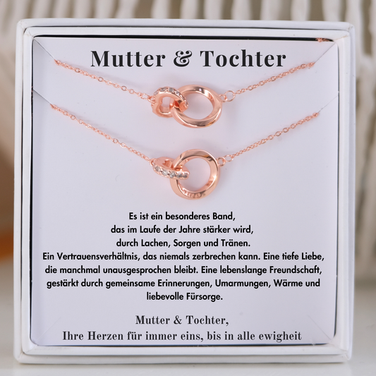 Mutter & Tochter Halskette-Immer verbundene Halskette - Rose Gold-L18-T177