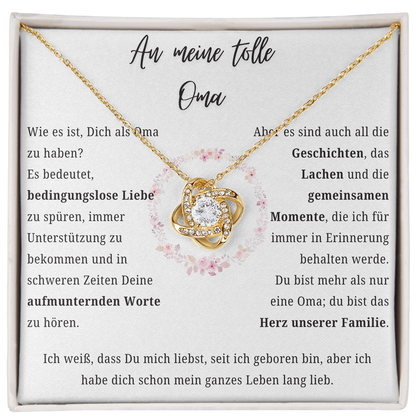 An meine Oma - Liebesknoten-Halskette - L1-T185