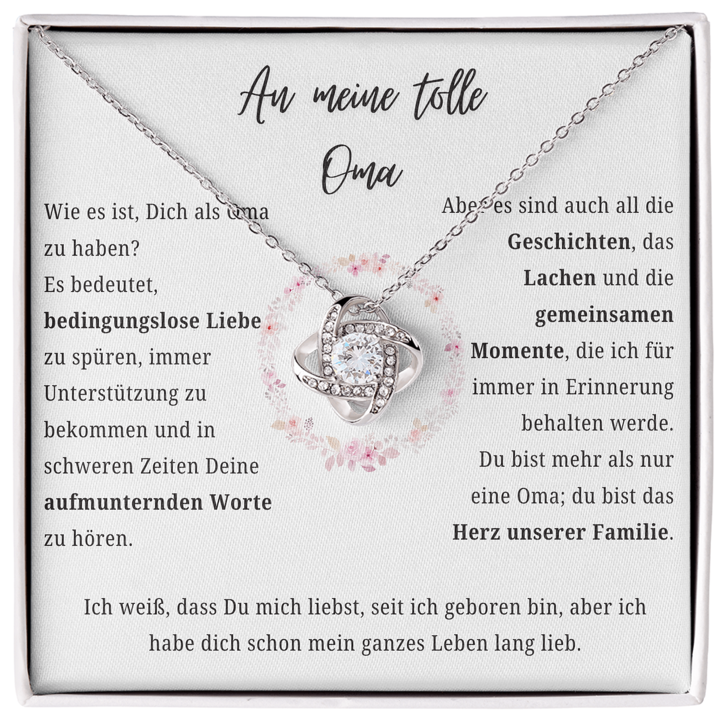 An meine Oma - Liebesknoten-Halskette - L1-T185