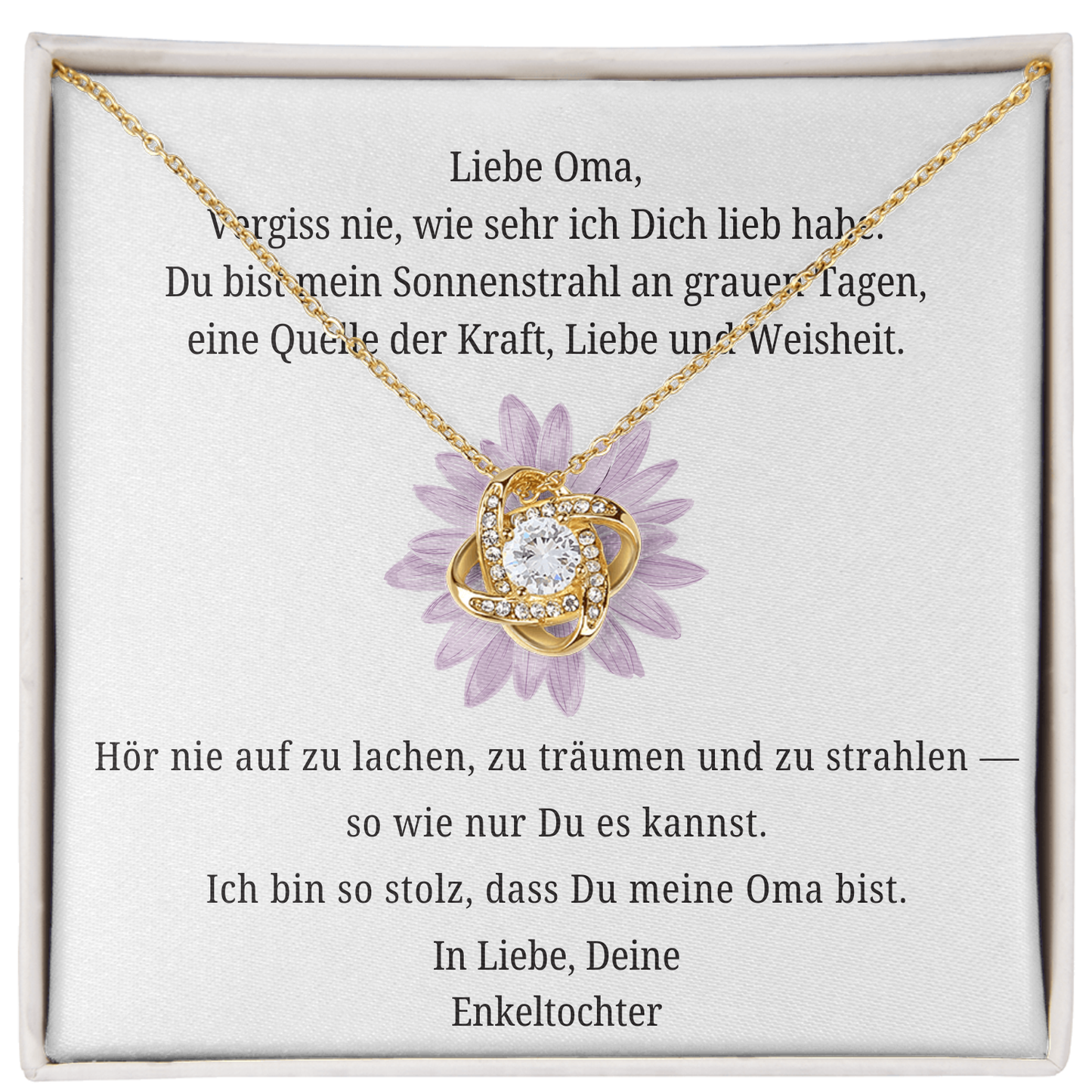 An meine Oma - Liebesknoten-Halskette  - L1-T186