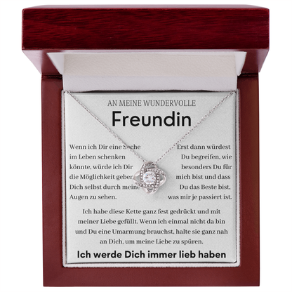An meine Wundervolle Freundin-Liebesknopf-Halskette-L1-T84