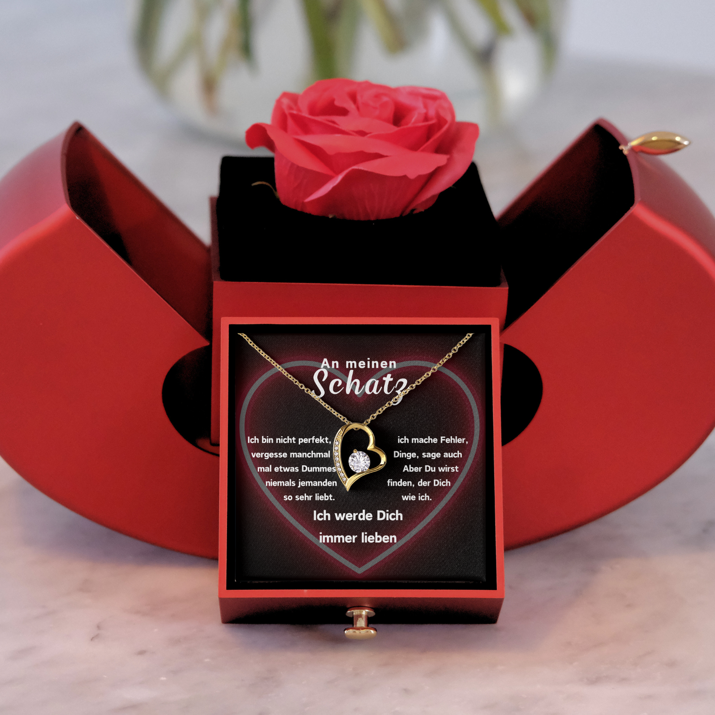 Ewige Rose – Herz-Halskette – Für meinen Schatz-L2-T12-APPEL BOX