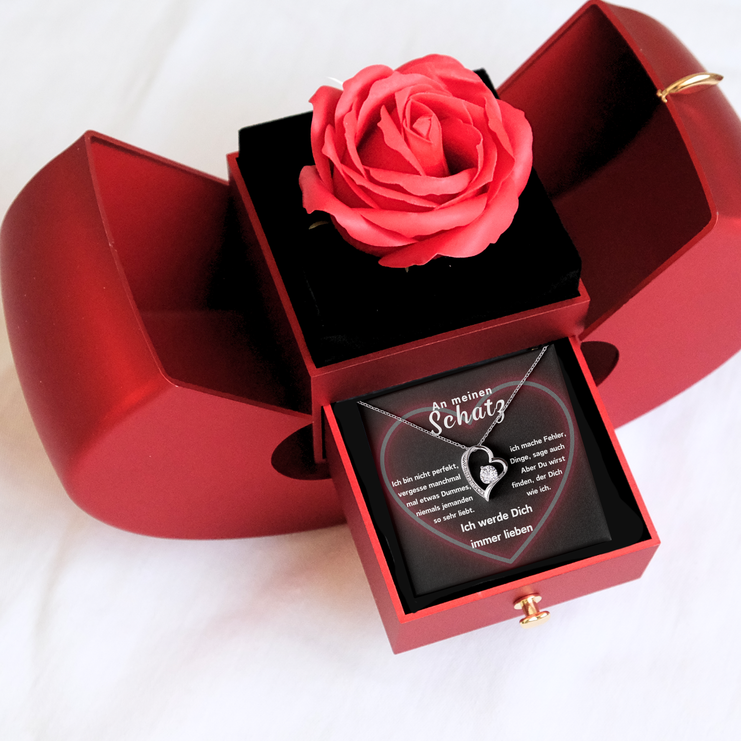 Ewige Rose – Herz-Halskette – Für meinen Schatz-L2-T12-APPEL BOX