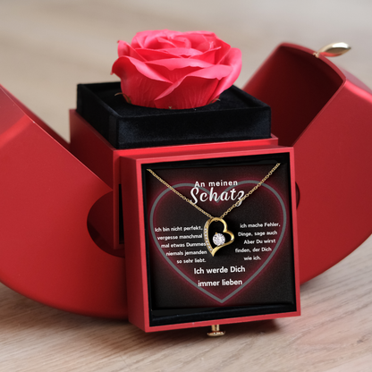 Ewige Rose – Herz-Halskette – Für meinen Schatz-L2-T12-APPEL BOX