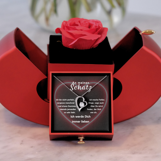 Ewige Rose – Herz-Halskette – Für meinen Schatz-L2-T12-APPEL BOX