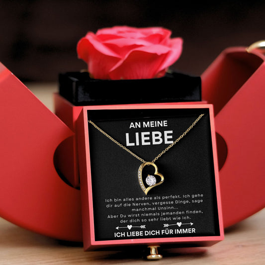 Ewige Rose – Herz-Halskette –An meine Liebe- L2-T11-APPEL-BOX