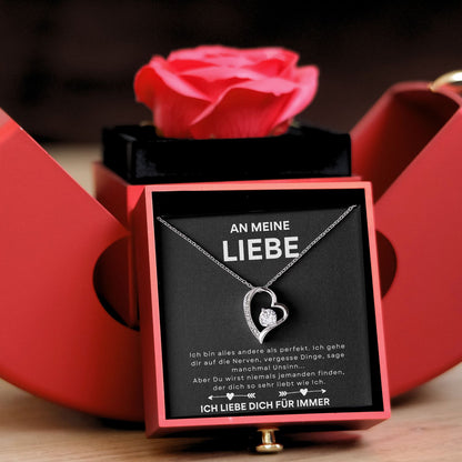 Ewige Rose – Herz-Halskette –An meine Liebe- L2-T11-APPEL-BOX