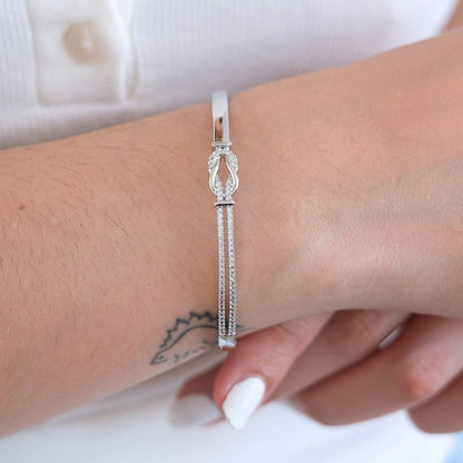 Mutter & Tochter – Immer in meinem Herzen – Liebesknoten-Bangle-Armband - B20-T177