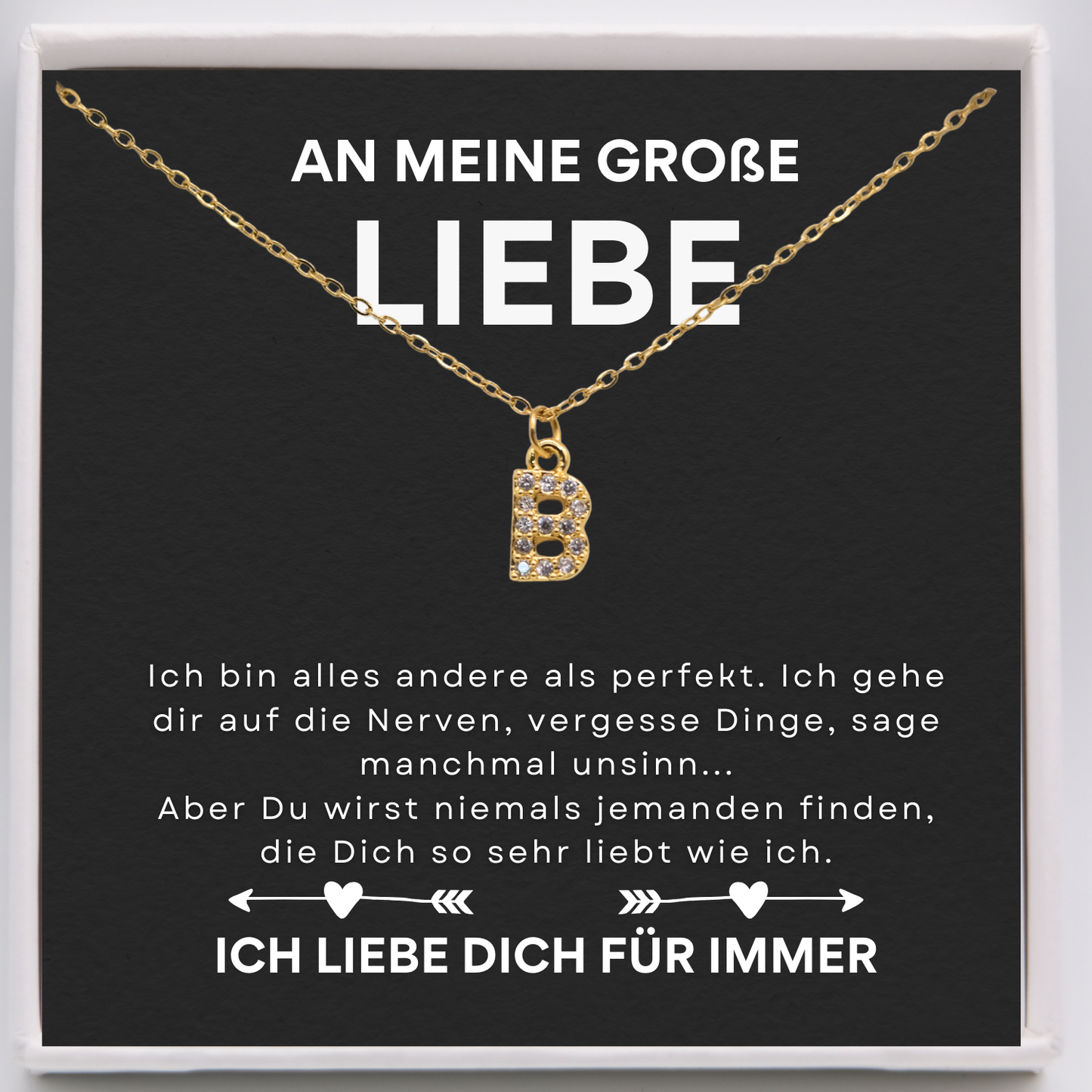 Initialen-Kette - An meine große Liebe - L25-T11