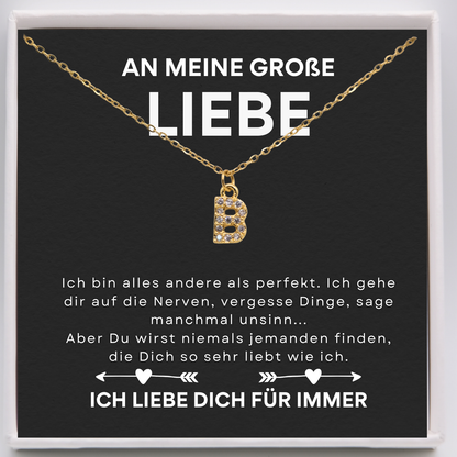 Initialen-Kette - An meine große Liebe - L25-T11