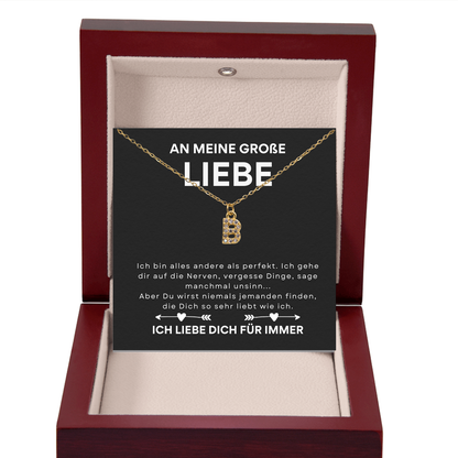 Initialen-Kette - An meine große Liebe - L25-T11