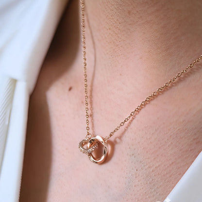 Mutter & Tochter Halskette-Immer verbundene Halskette - Rose Gold-L18-T177