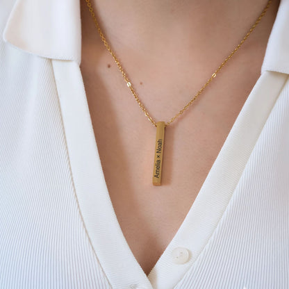 Gravierte Stab-Halskette – Trage Deine Liebsten Immer Bei Dir-L23