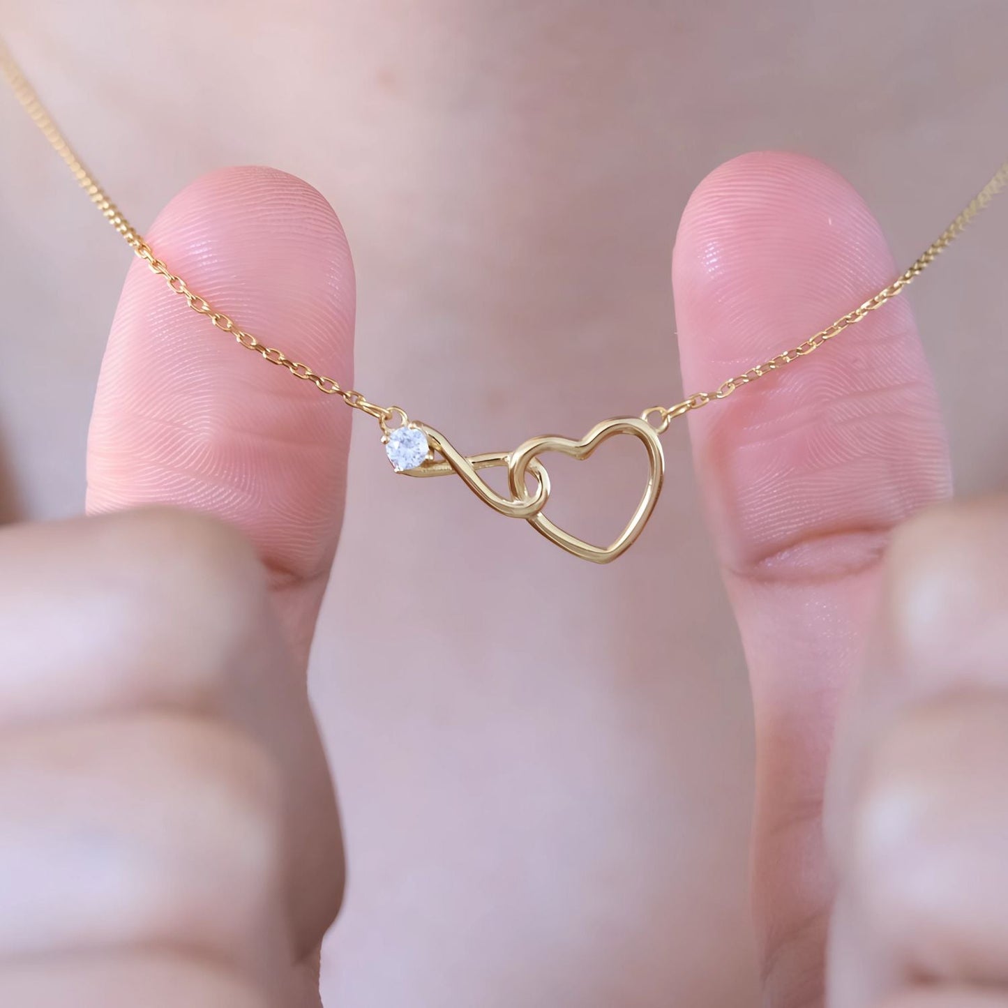 Mutter-Tochter-Herz-Unendlichkeitskette-L17-T177