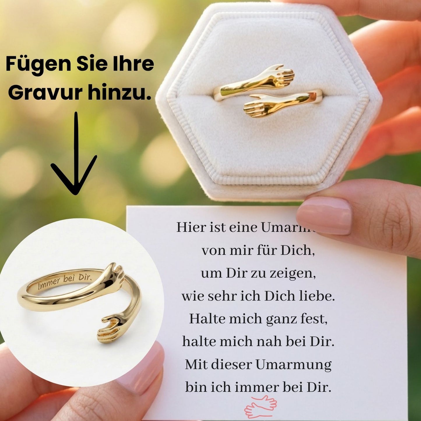 Umarmungsring mit Gravur - V2