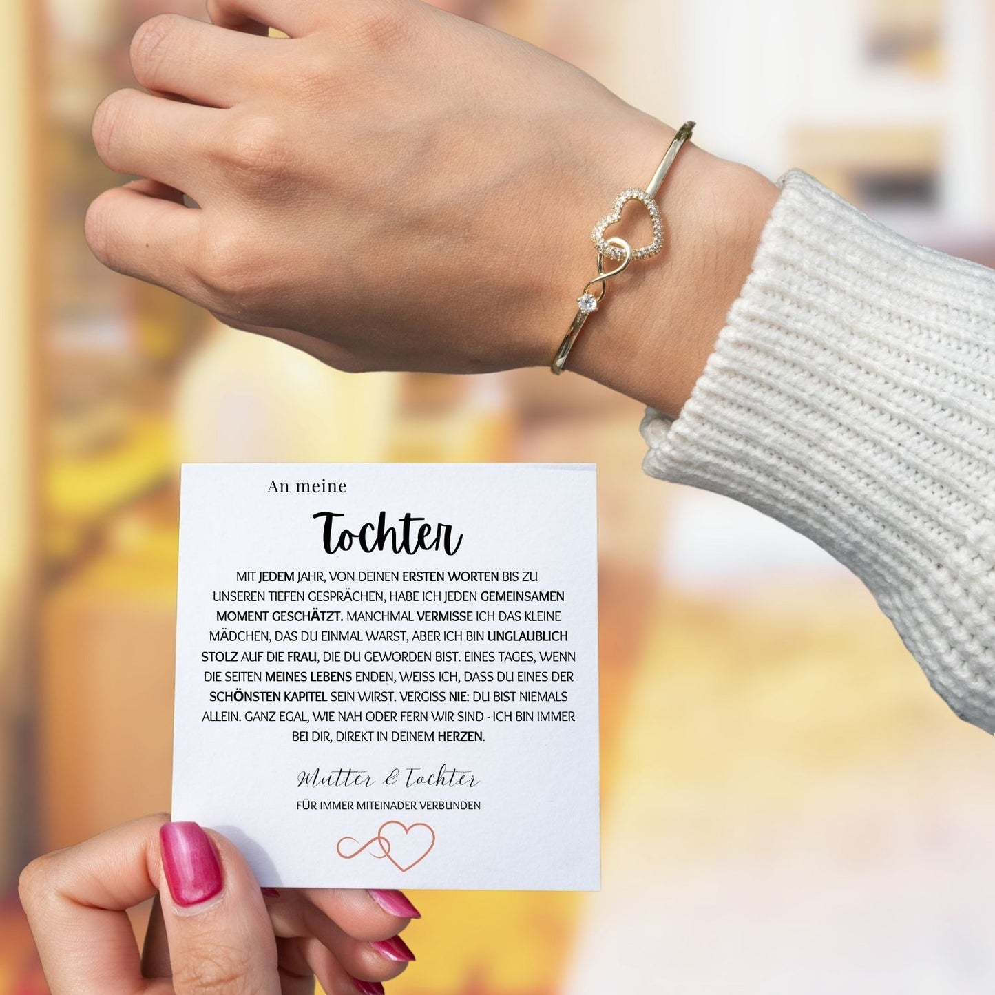 Infinity-Liebe-Armband für Tochter-Ein Geschenk von Mama – B10-T178-v1