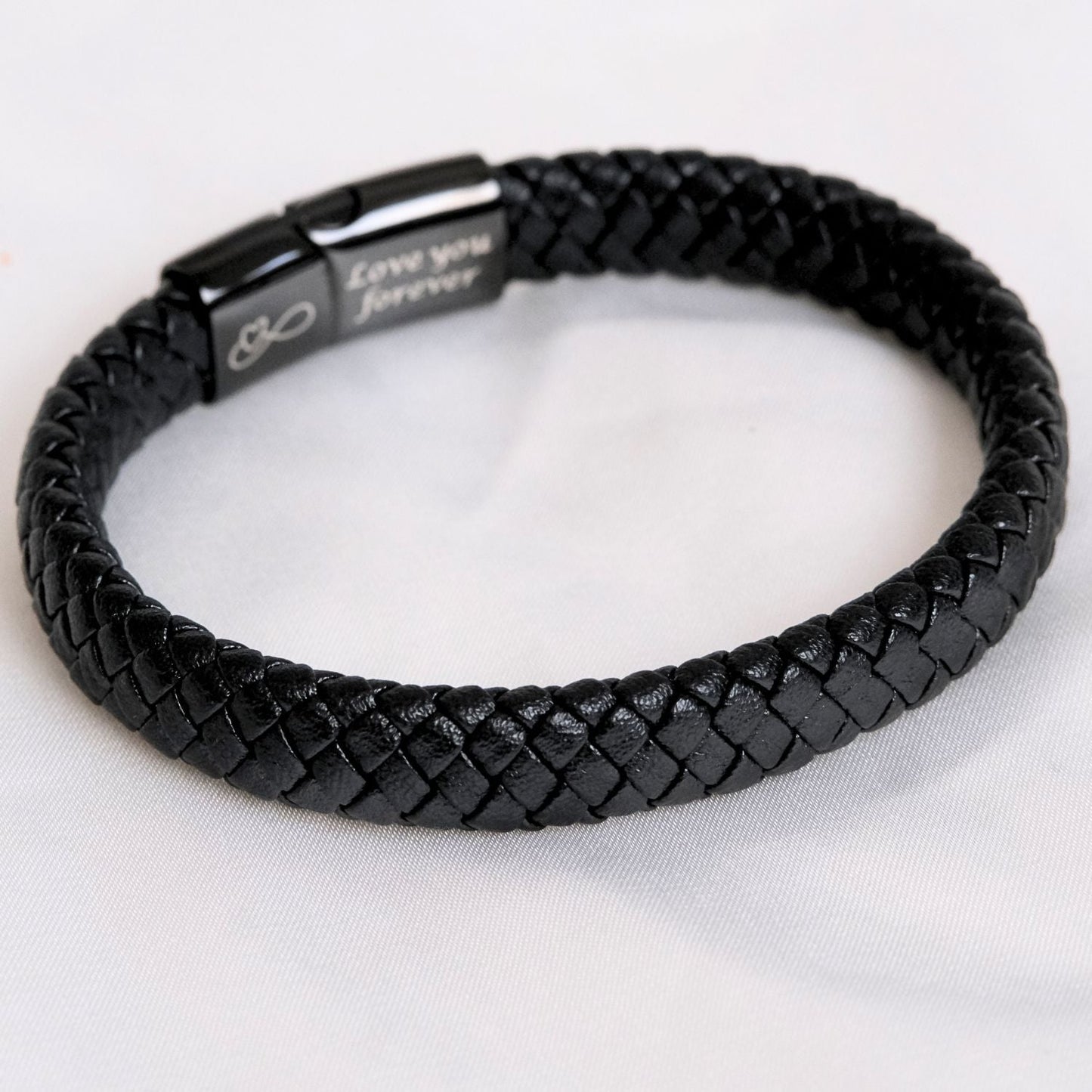An meinen Sohn – Schwarzes Geflochtenes Armband  B18-T53