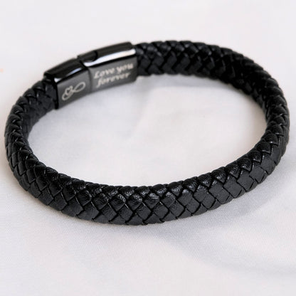 Für meinen Enkel – Schwarzes Geflochtenes Armband B18-T50