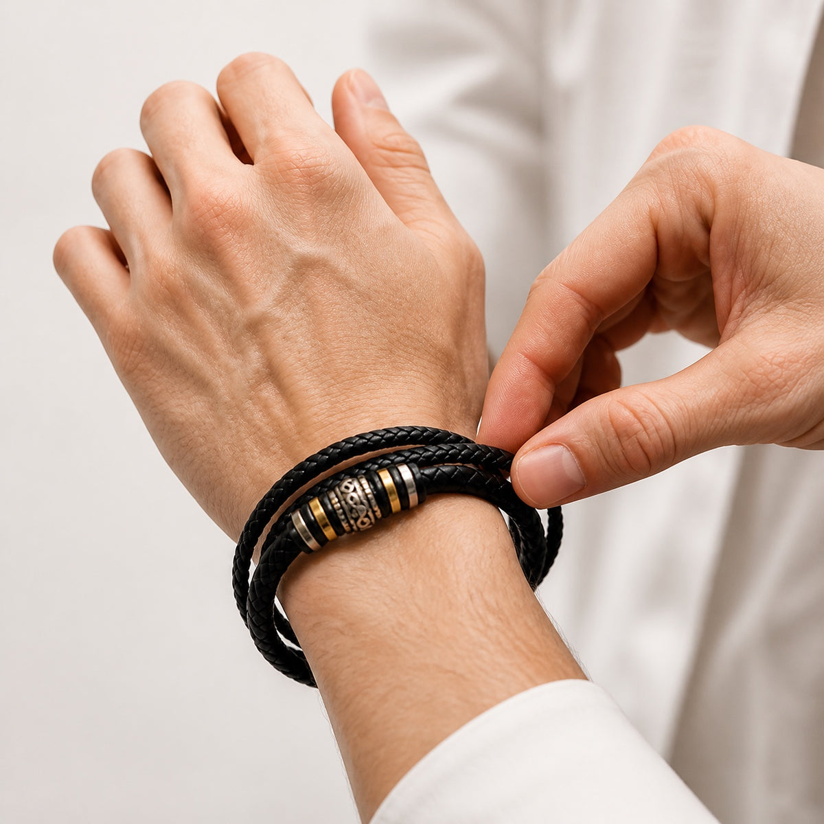 Für meinen Mann – Armband aus veganem Leder