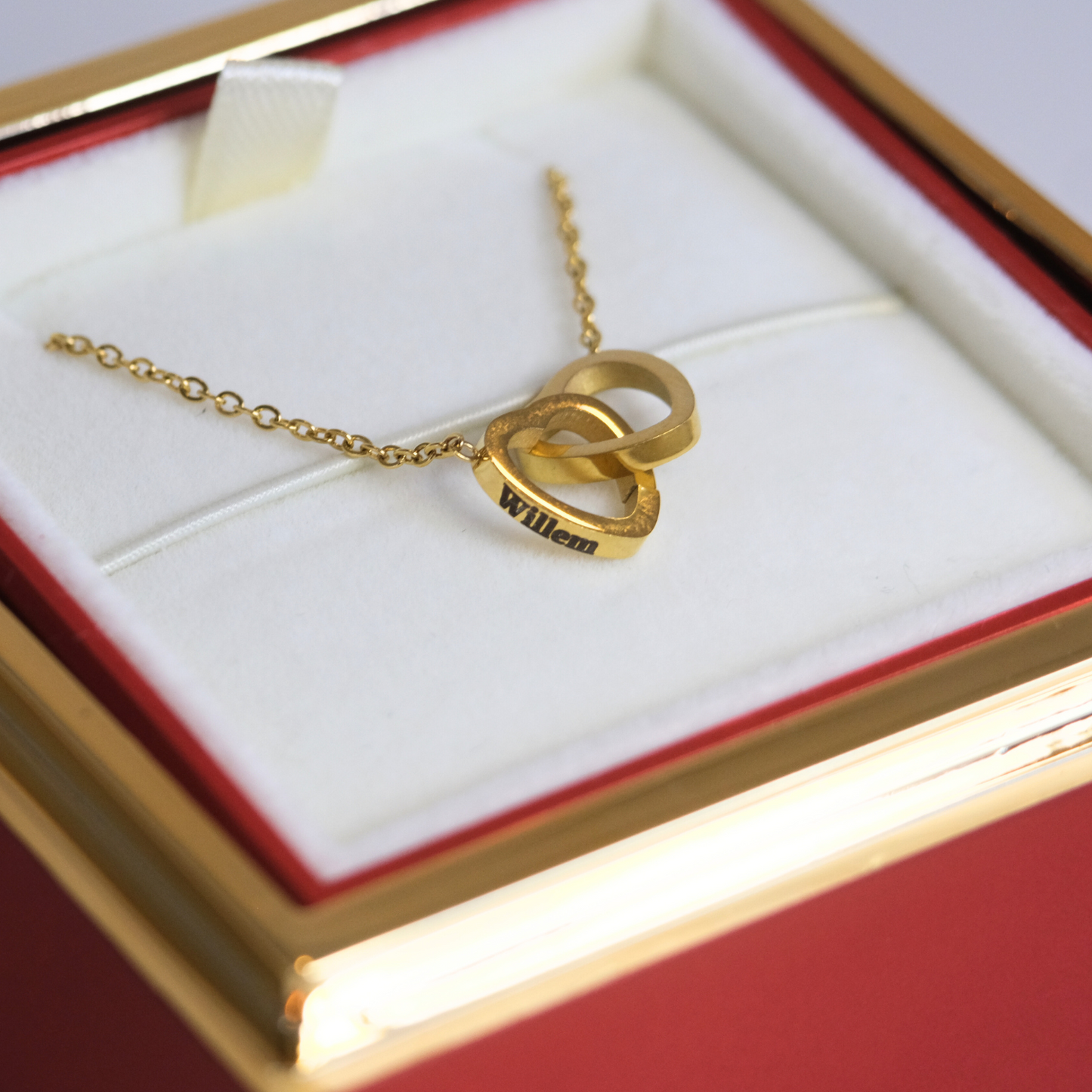 Ewige Rosenbox – Personalisierte Halskette & Echte Rose - L21-MINI-ROSE