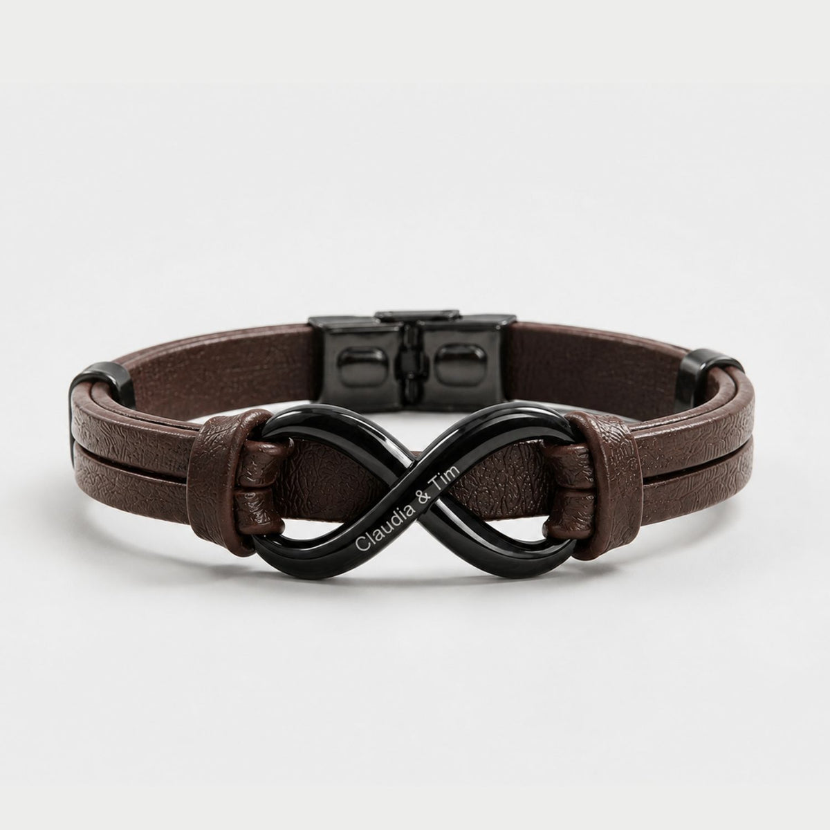 Dual name armband met gravure van twee namen