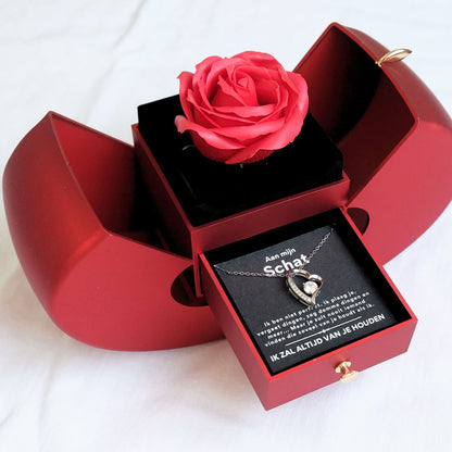 Eeuwige roos met hartketting – foto 3