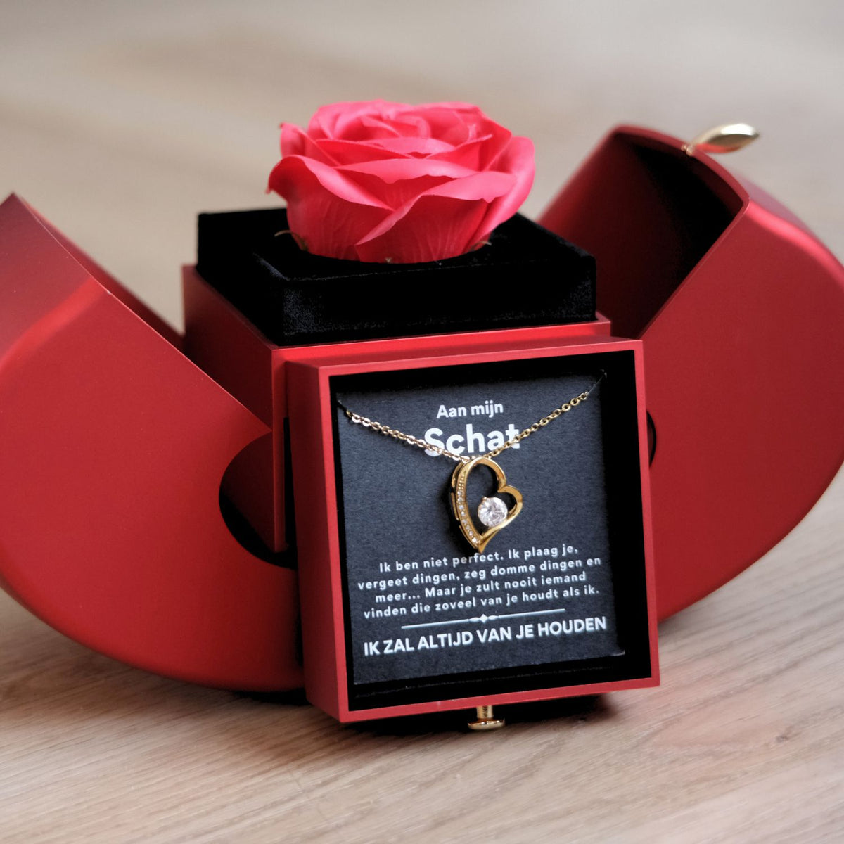 Eeuwige roos met hartketting – foto 5