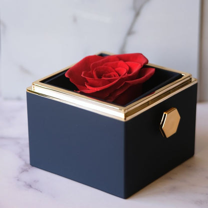 Ewige Rosenbox – Plüsch-Halskette & Echte Rose