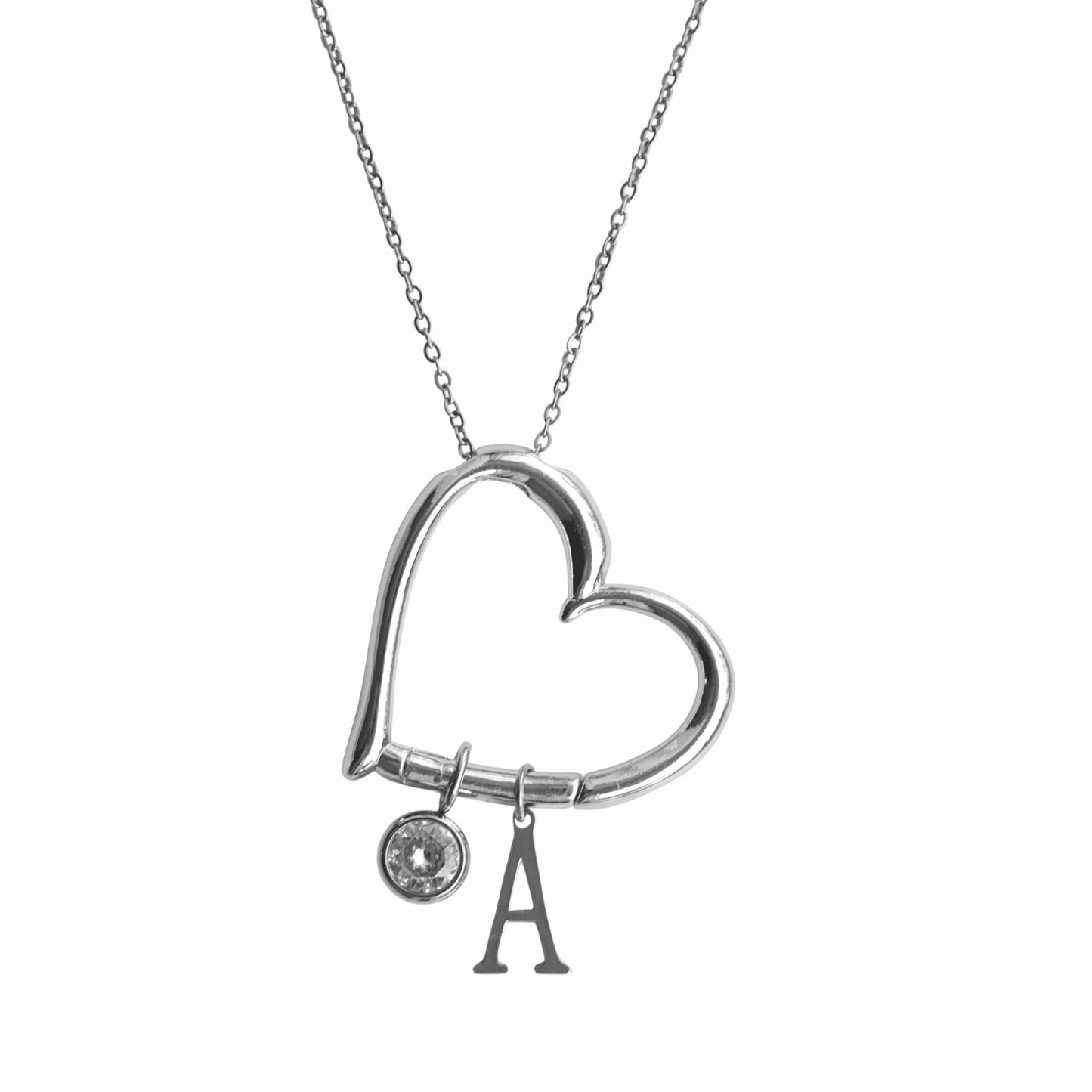 Herz-Halskette mit Initialen-Perlen - L22