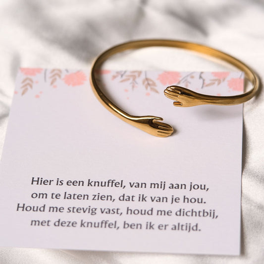 Knuffelarmband goud