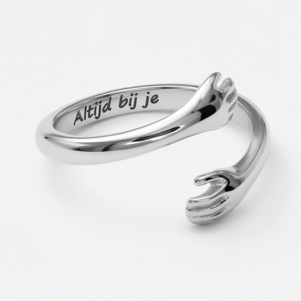 Knuffelring zilver met persoonlijke gravure aan de binnenzijde