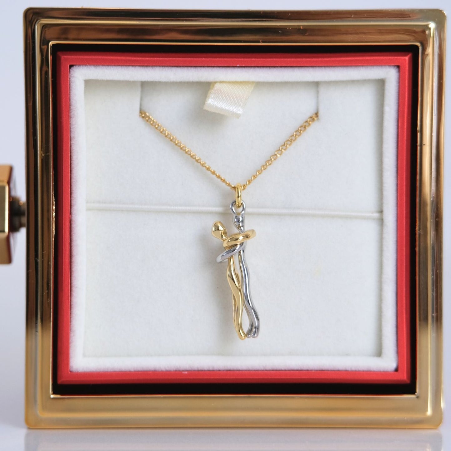 Ewige Rosenbox – Plüsch-Halskette & Echte Rose