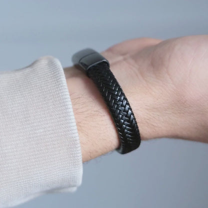 Für meinen Mann – Schwarzes geflochtenes Armband